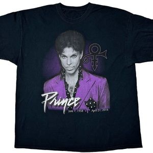 Prince RIP Memorial 1958-2016 Graphic T-Shirt Black Men’s 2XL *Measured